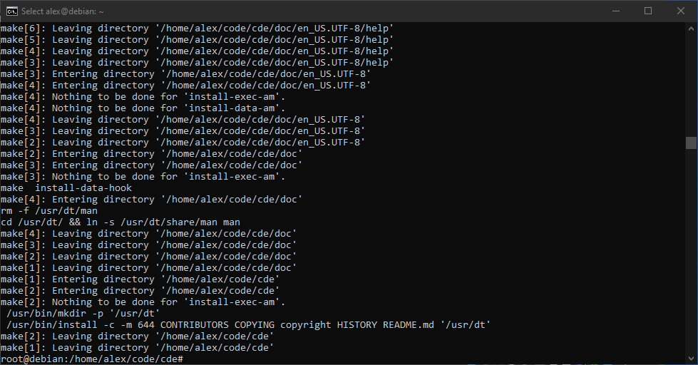 Running 'make install'
